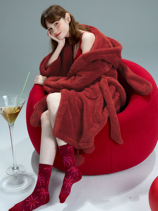 Cherry Bunny Hooded Robe