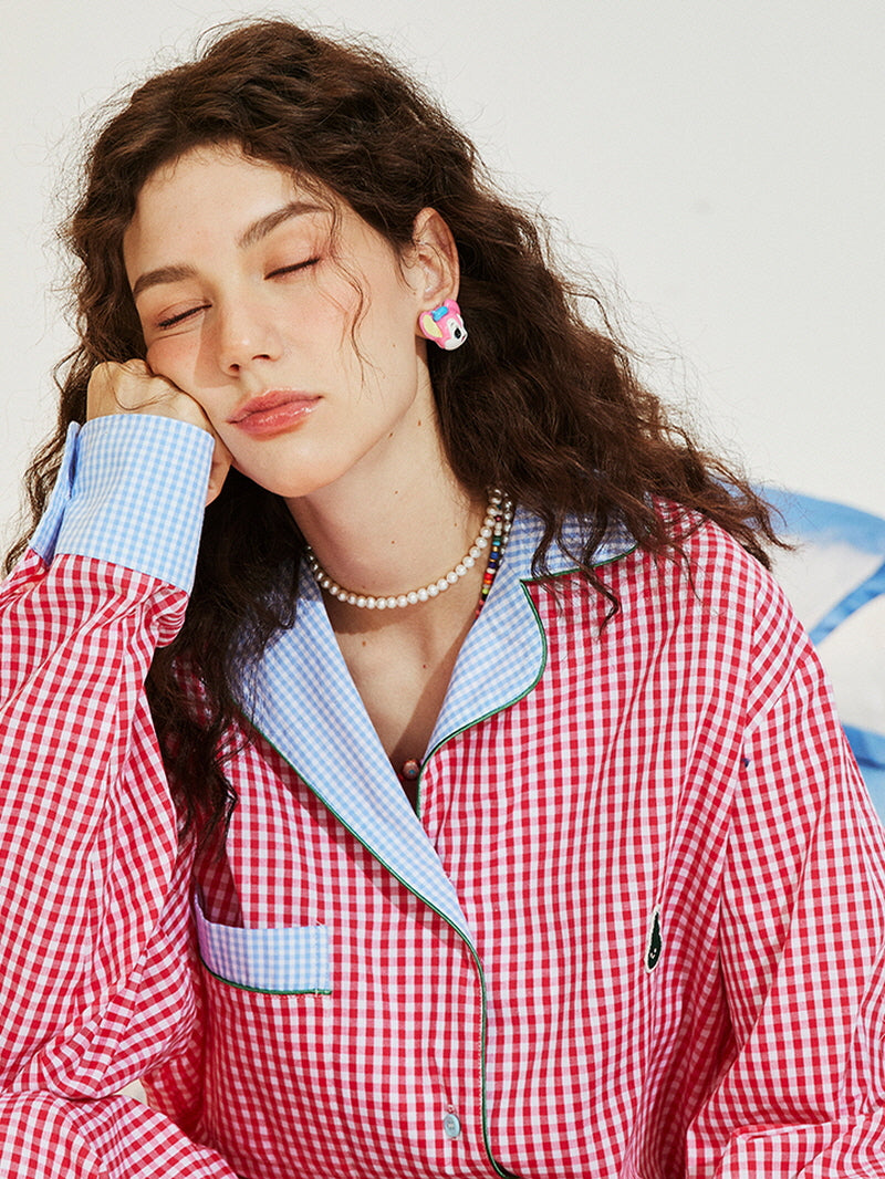 Strawberry Red Gingham Pajama