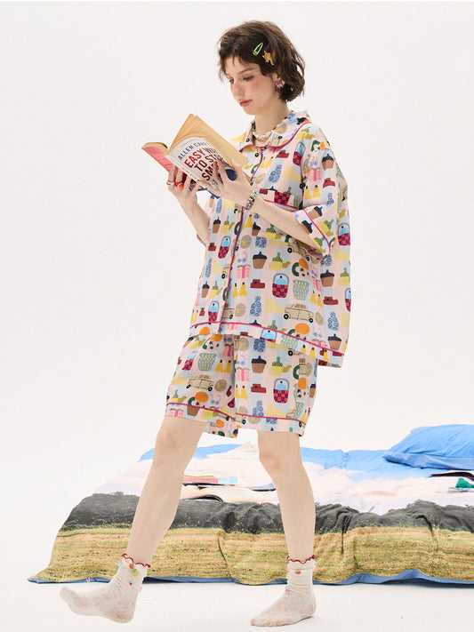 Ivory Multicolor Icon Pajama