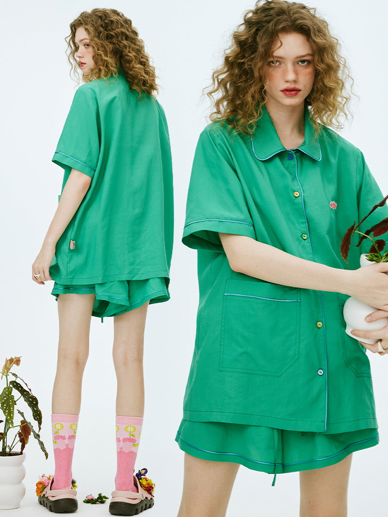Emerald Short Button-Up Pajama