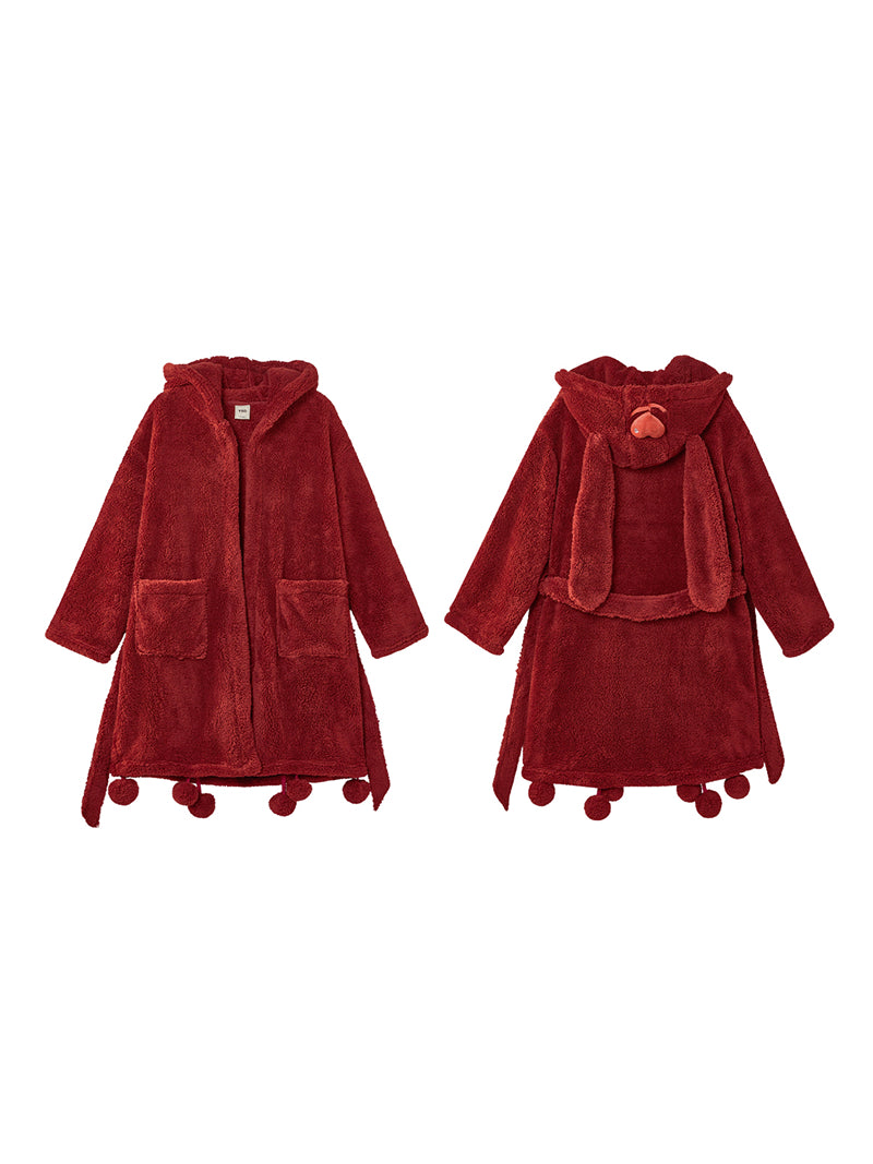 Cherry Bunny Hooded Robe