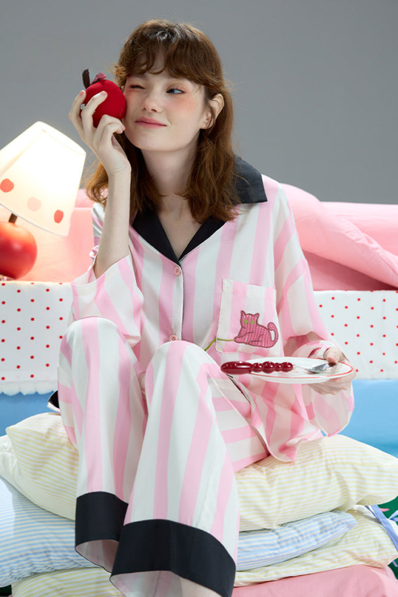 Pink Blossom Stripe Pajama