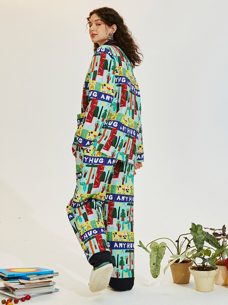 Colorful Collage Quilted Pajama
