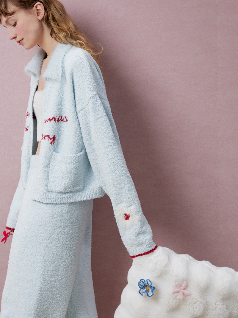 Frosty Ribbon Zip-Up Pajama