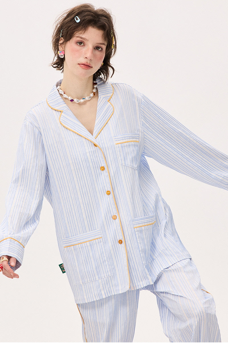 Skyblue Lemon Pie Stripe Pajama