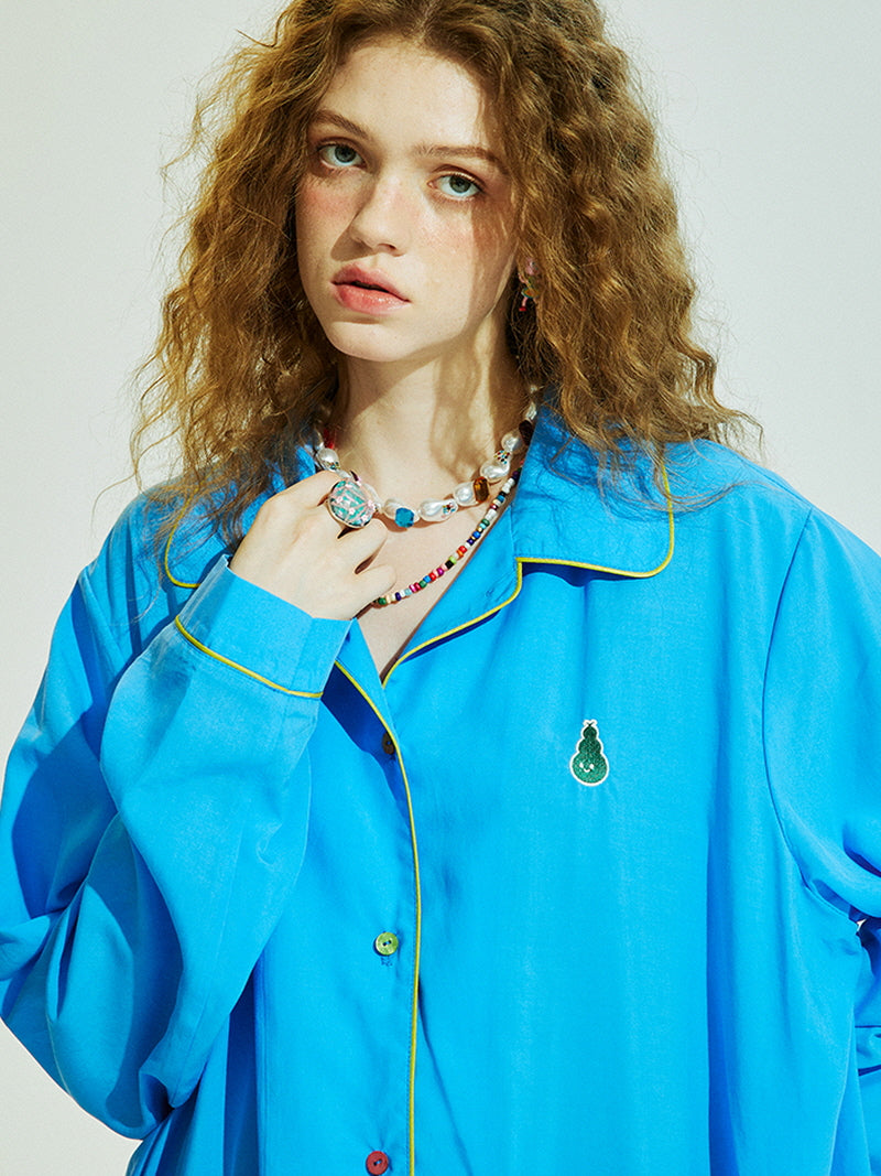Sky Blue Piping Classic Pajama