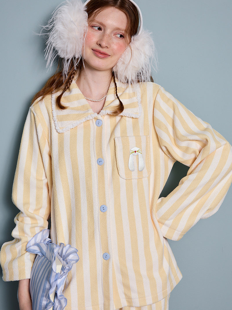 Lemon Cream Stripe Pajama