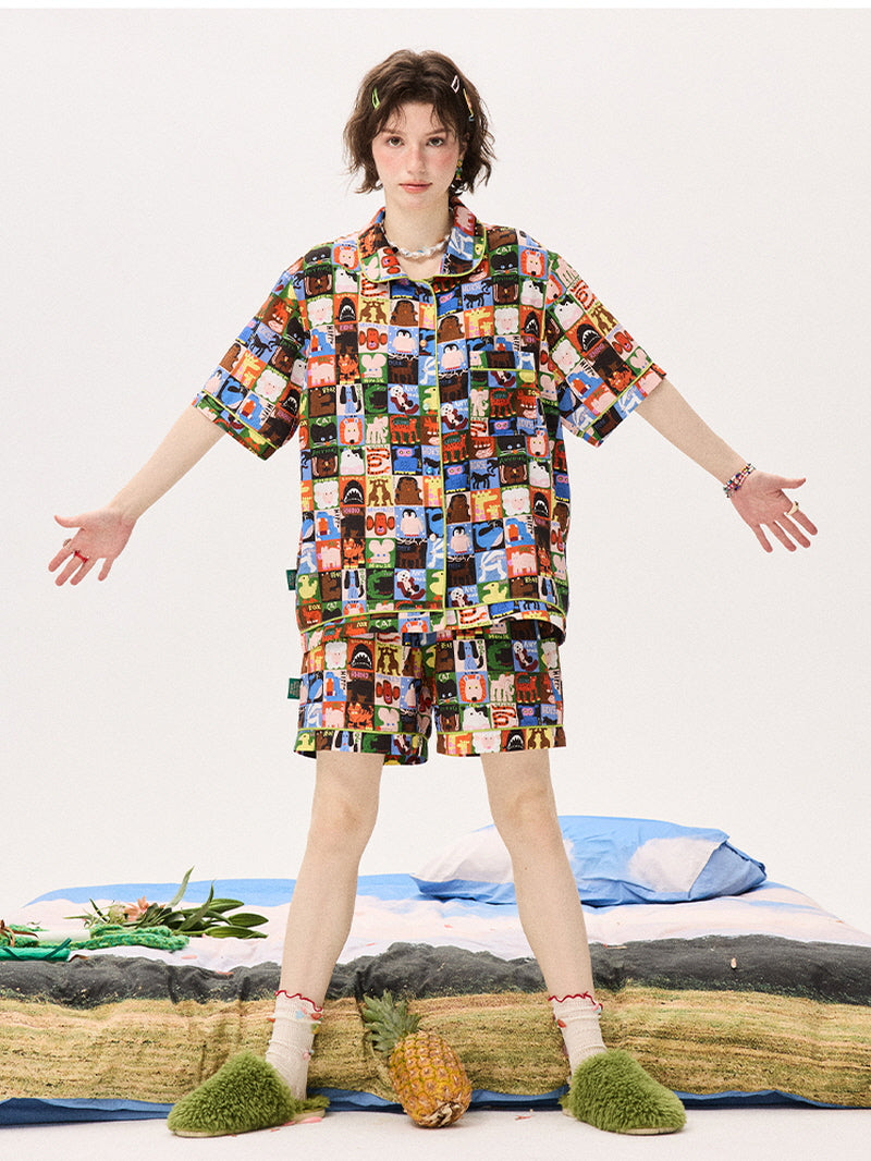 Color Block Character Pajama