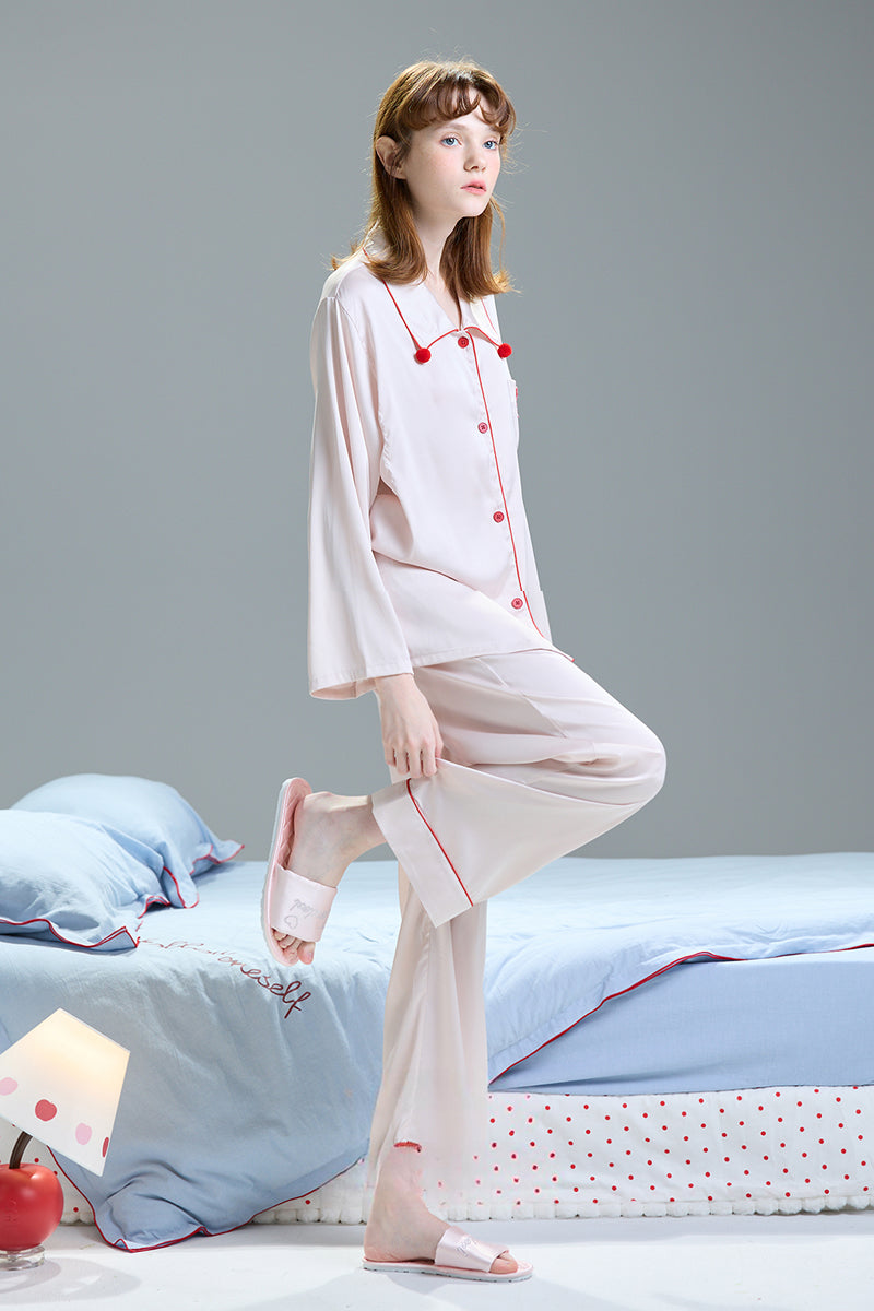 Cherry Milk Satin Pajama