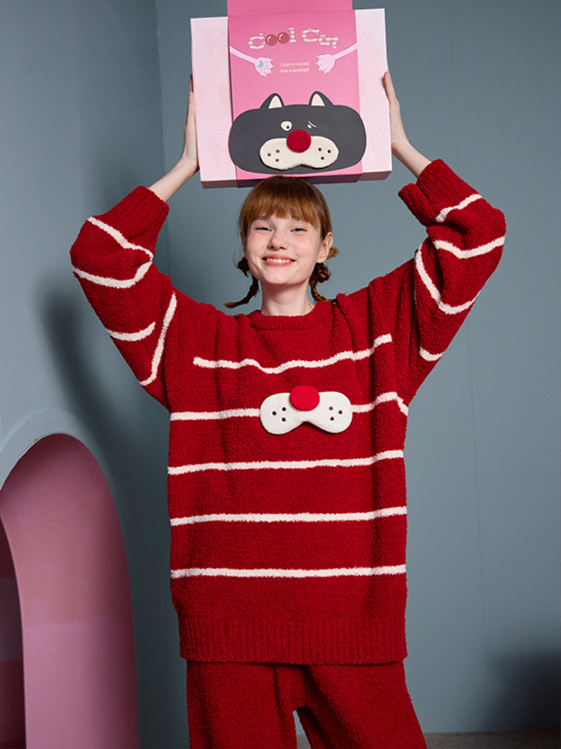 Cherry Stripe Cozy Pajama