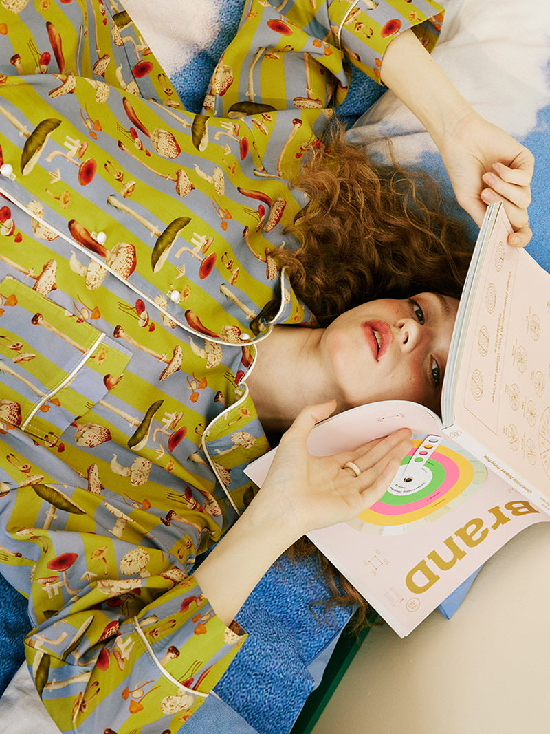 Olive Mushroom Satin Pajama