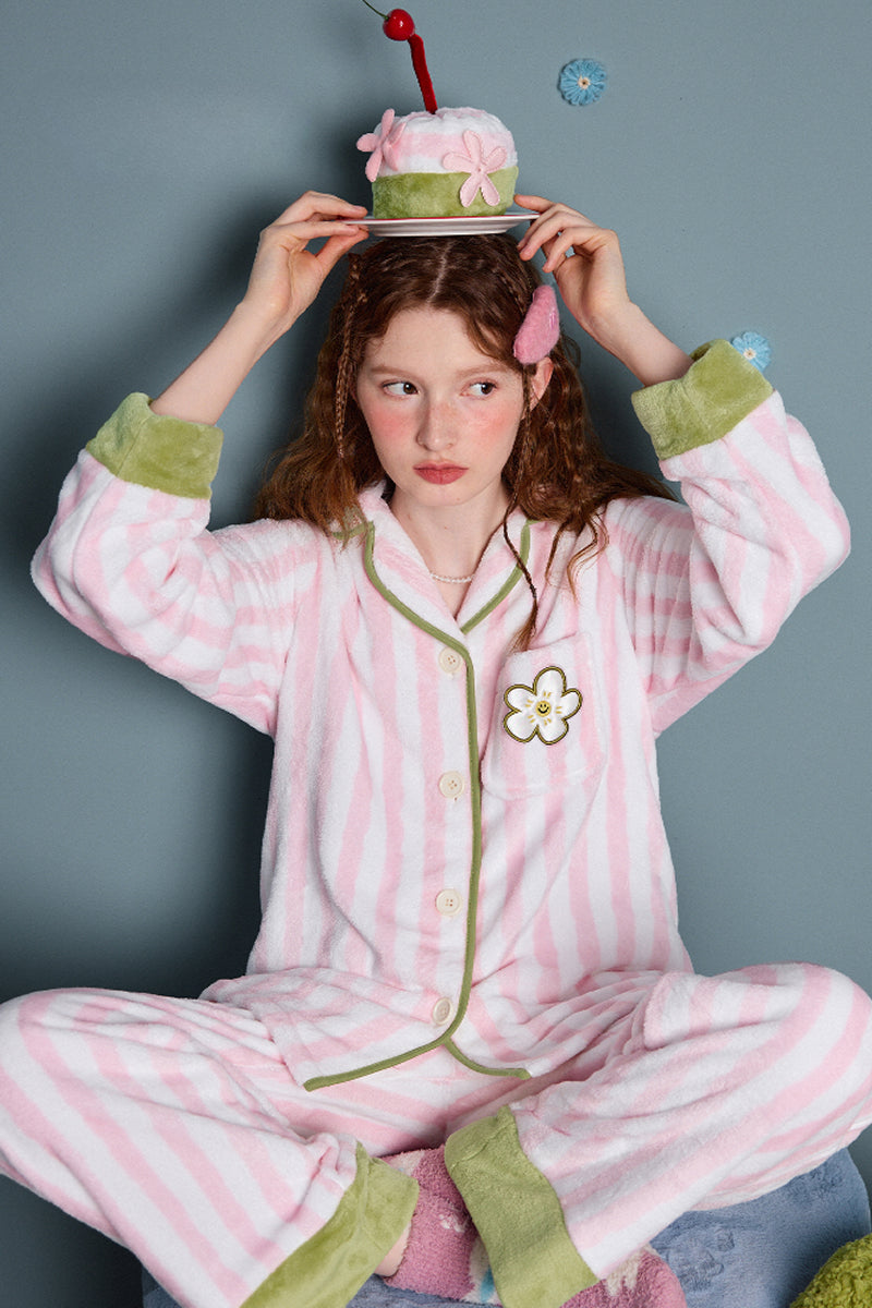 Daisy Mint Stripe Pajama