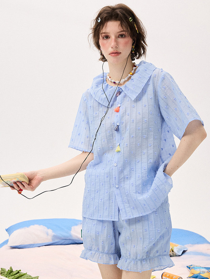 Sky Blue Ruffle Pajama