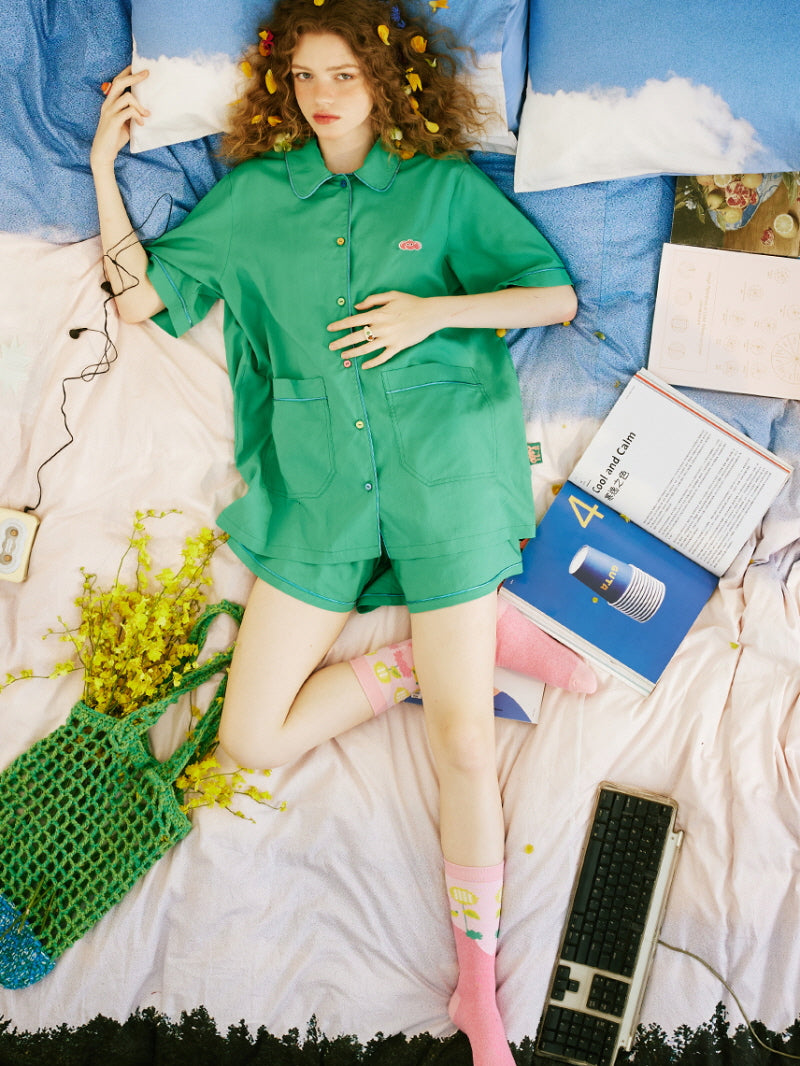 Emerald Short Button-Up Pajama