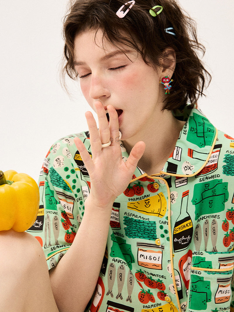Green Grocery Label  Pajama