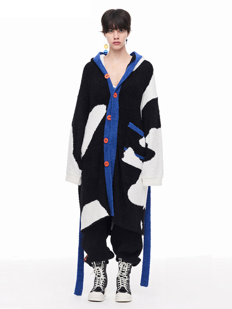 Blue Accent Cow Print Robe