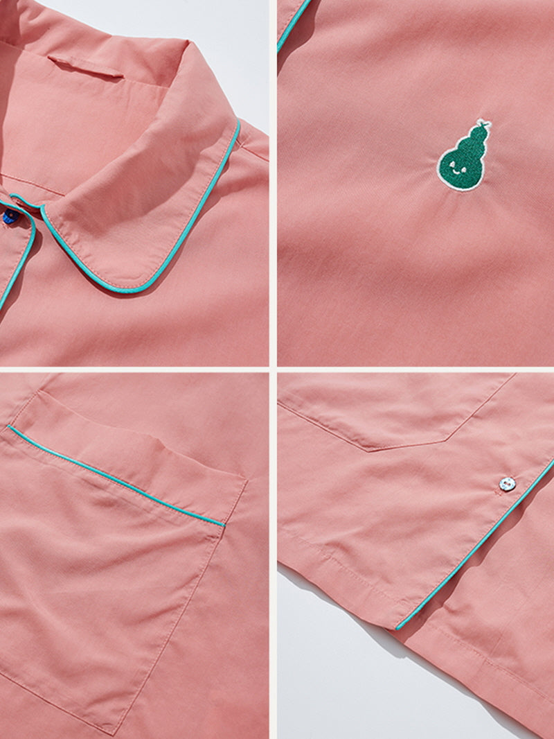 Dusty Pink Piping Classic Pajama