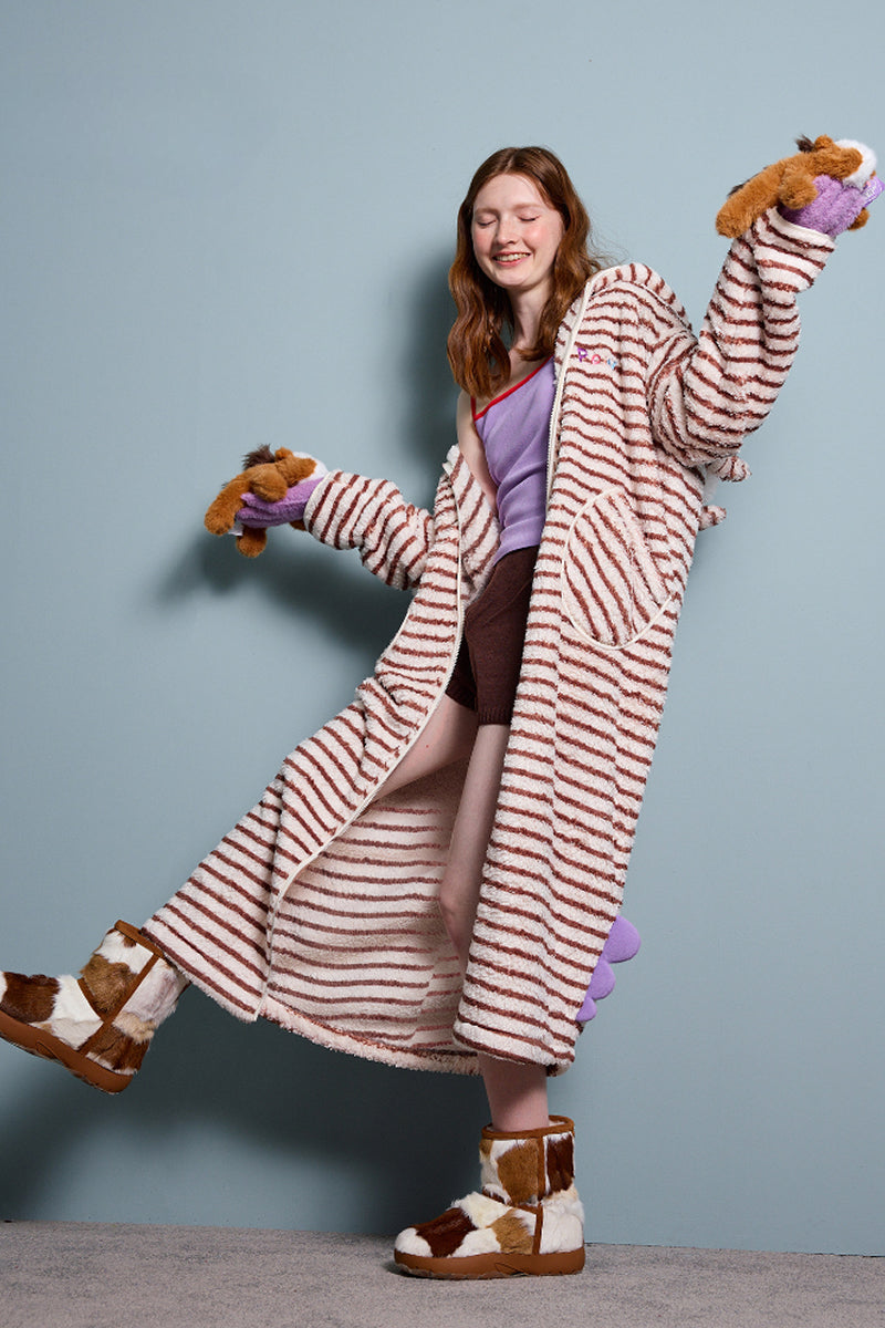 Stripe Cozy Long Robe