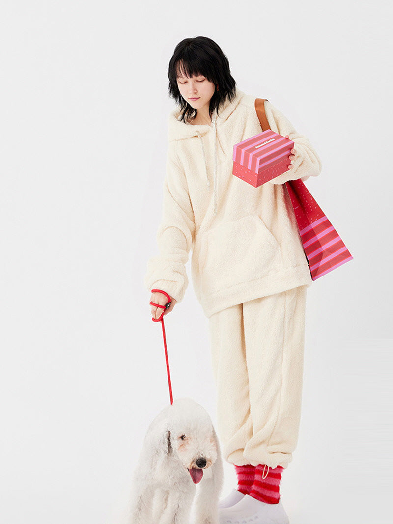 Creamy White Shearling Fleece Pajama