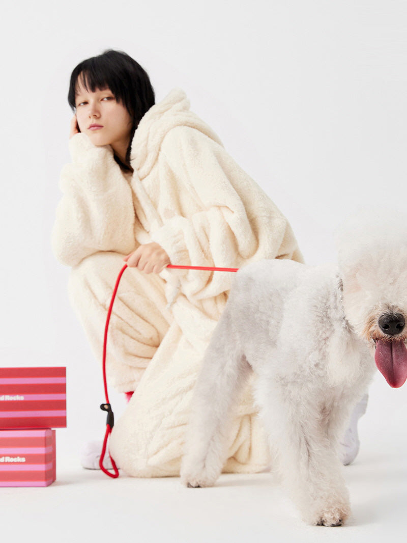 Creamy White Shearling Fleece Pajama