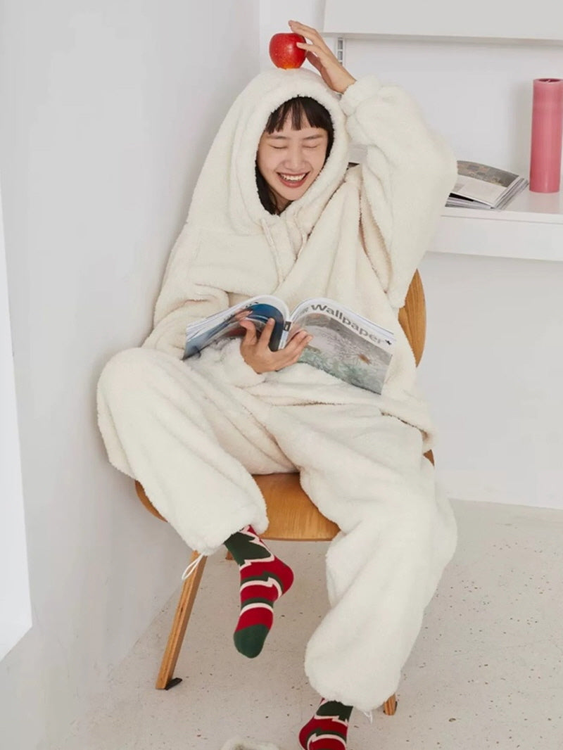 Creamy White Shearling Fleece Pajama