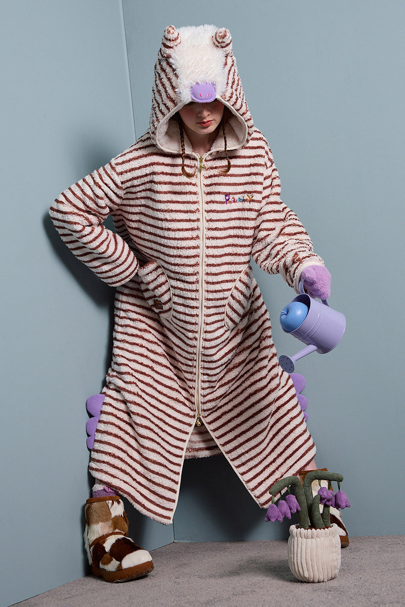 Stripe Cozy Long Robe