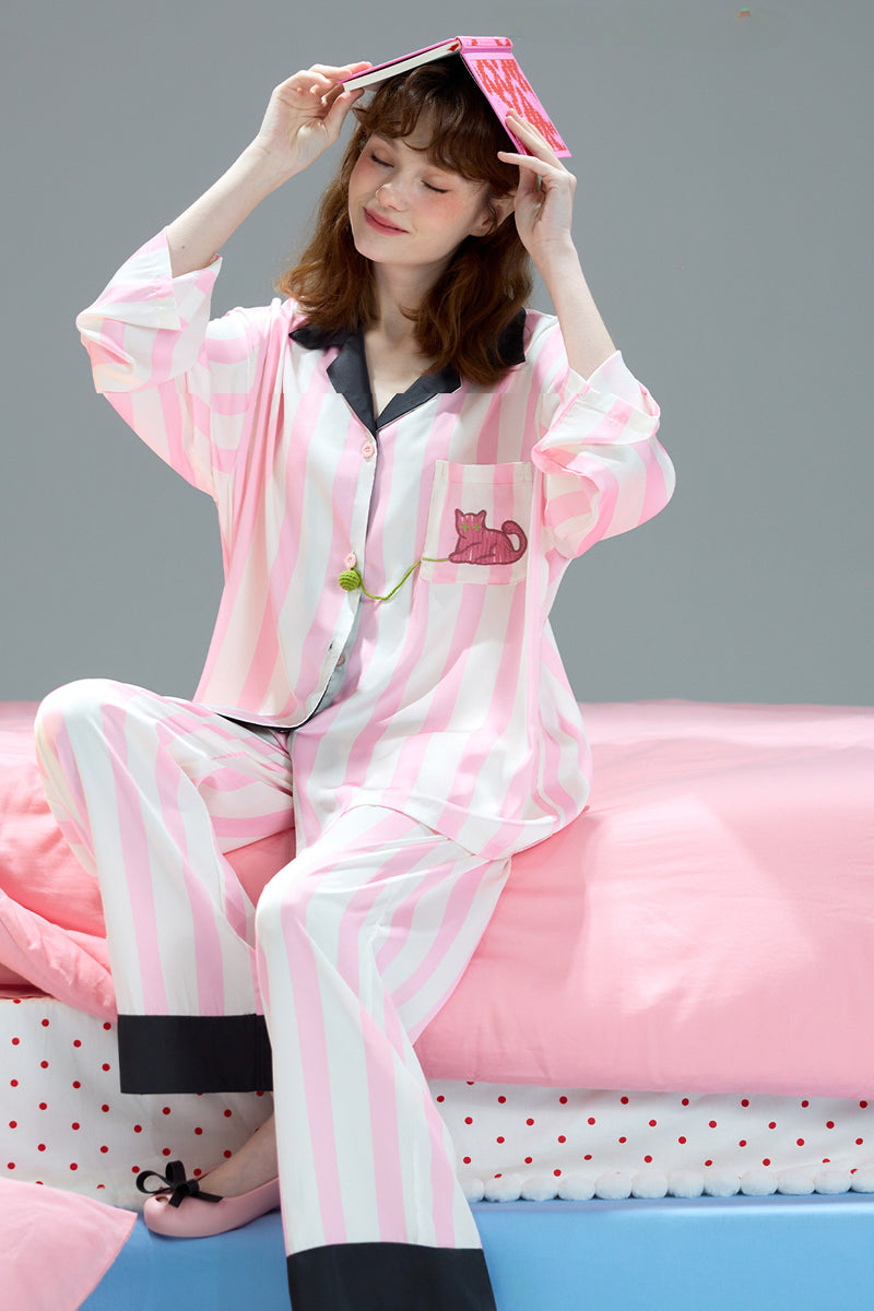Pink Blossom Stripe Pajama