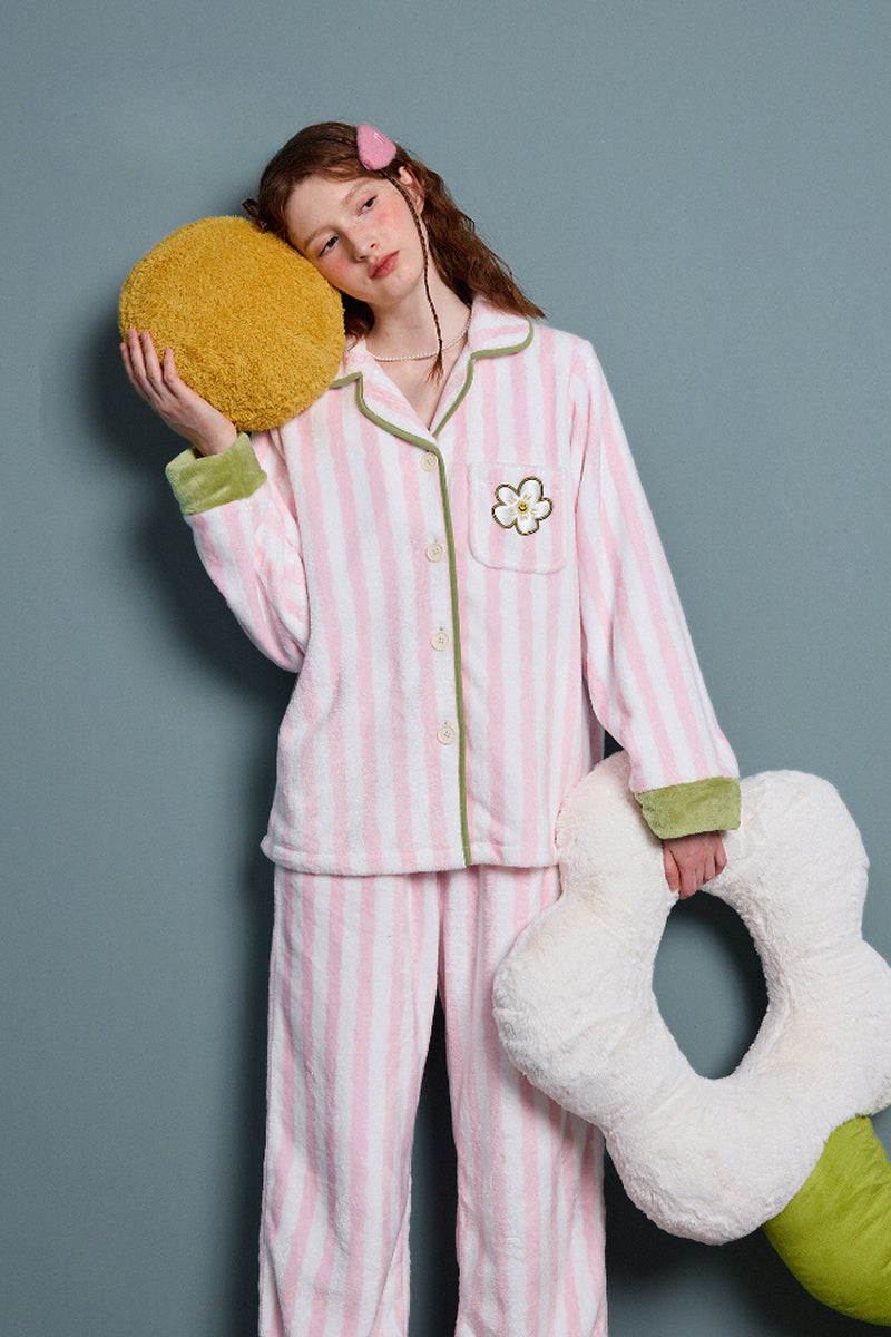 Daisy Mint Stripe Pajama