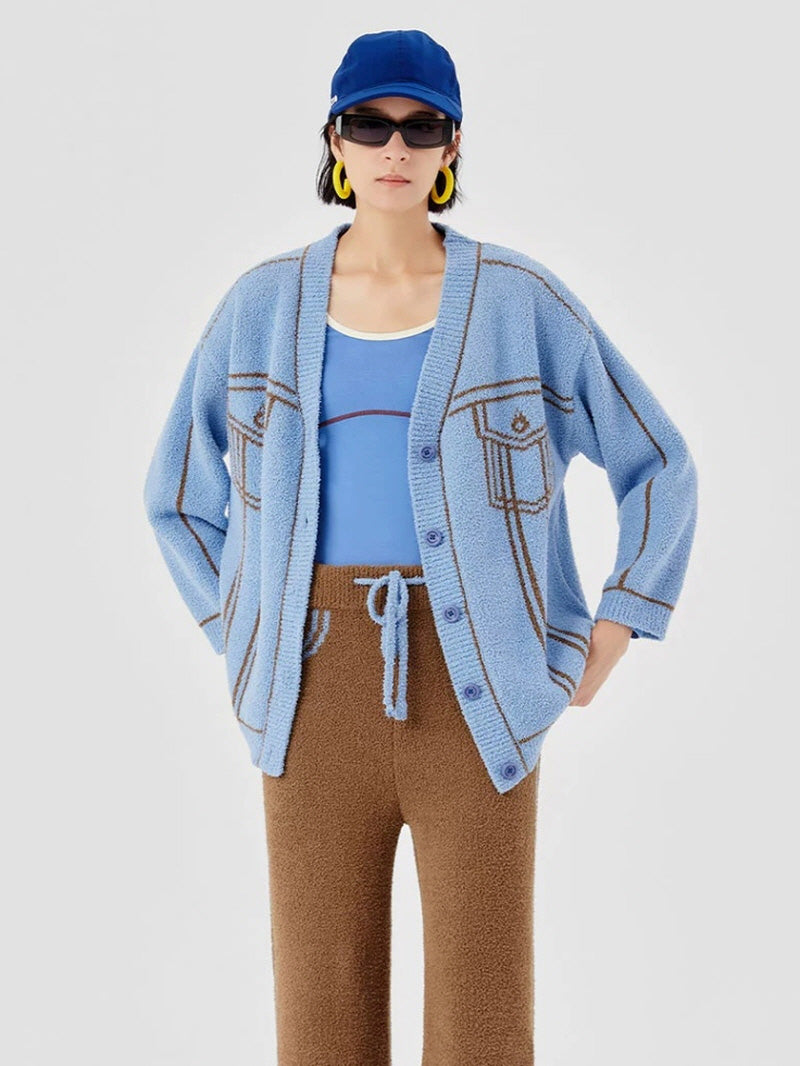 Light Blue Pocket Graphic Pajama