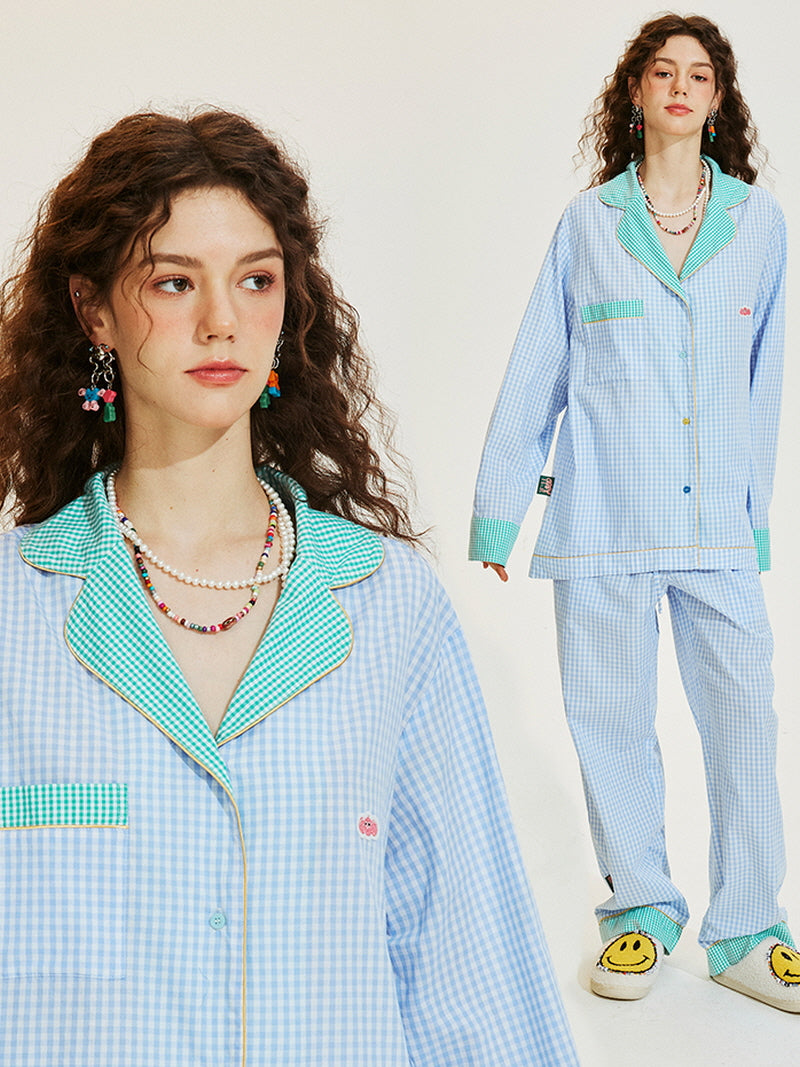 Sky Blue Gingham Pajama