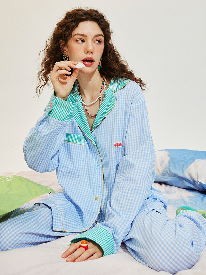 Sky Blue Gingham Pajama
