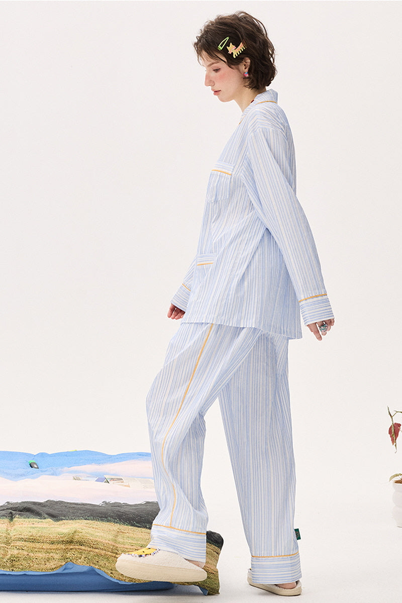 Skyblue Lemon Pie Stripe Pajama