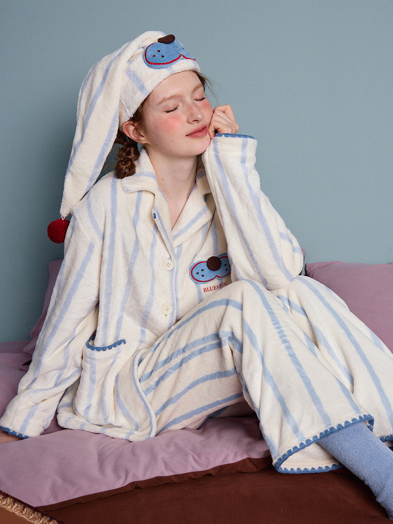 Bluebell Stripe Fluffy Pajama