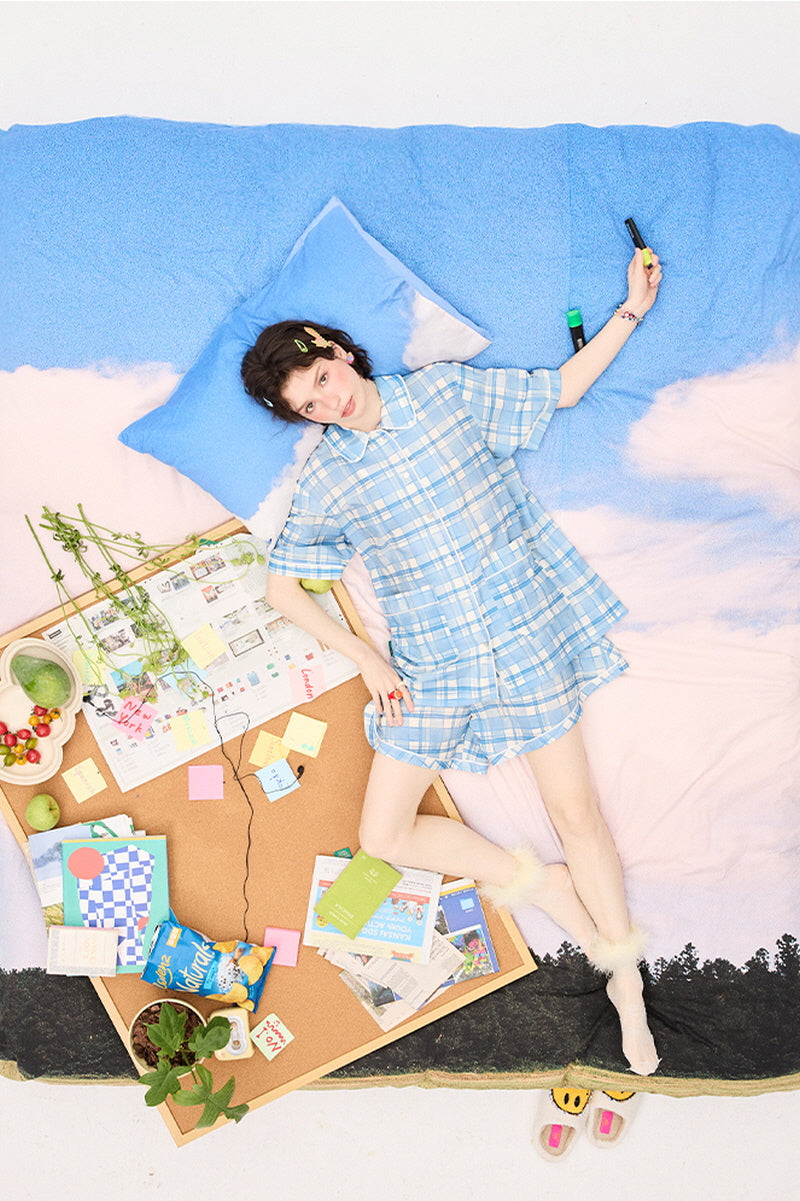 Marine Blue Check Pajama
