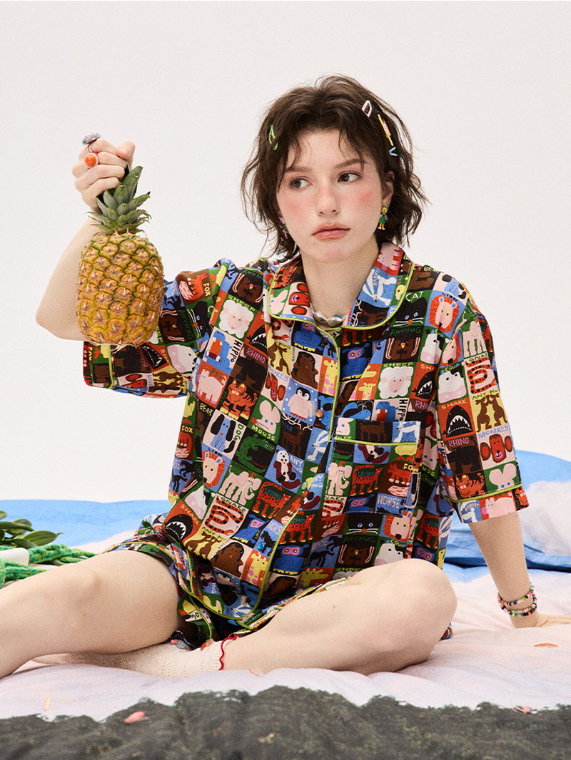 Color Block Character Pajama