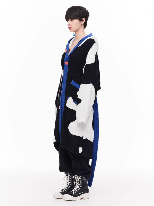 Blue Accent Cow Print Robe