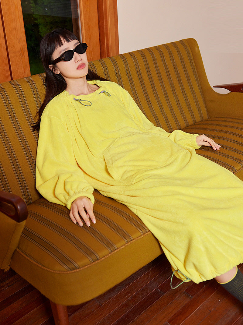 Lemon Glow Fleece Nightgown