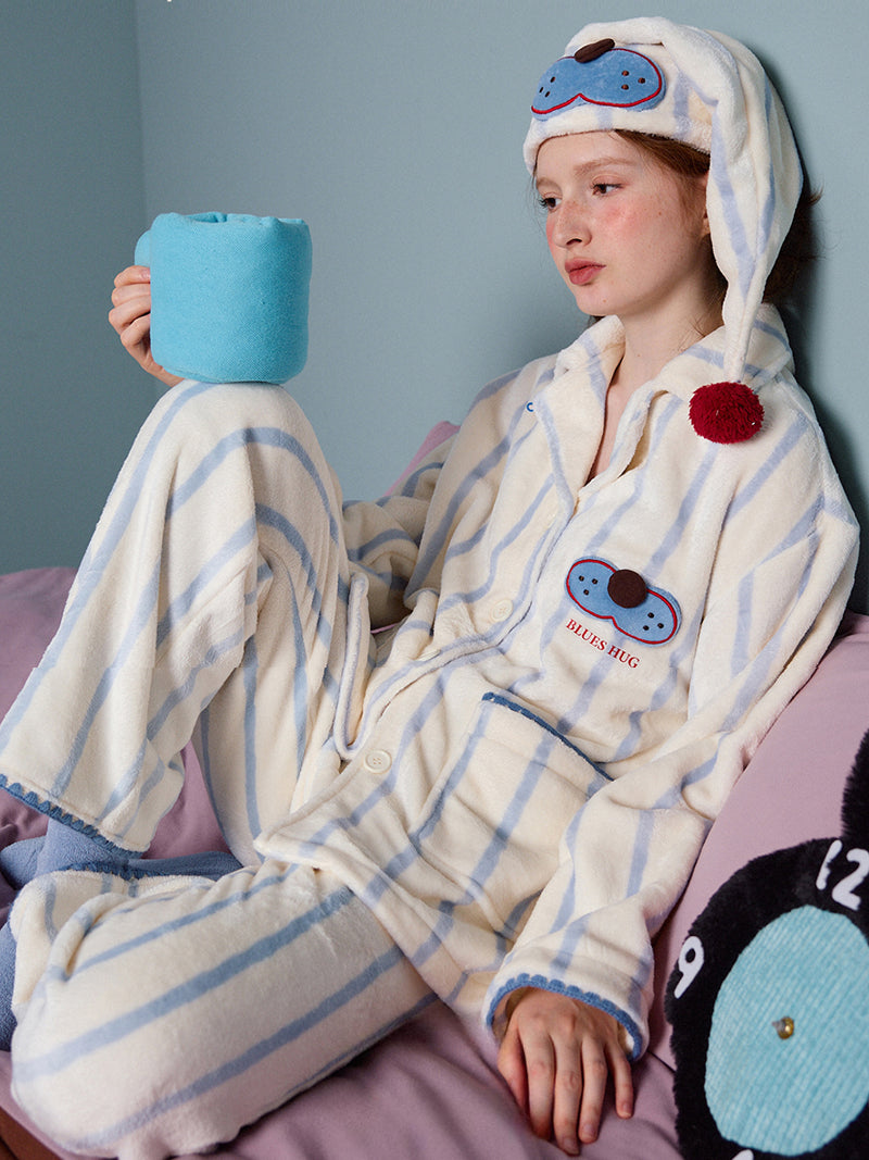 Bluebell Stripe Fluffy Pajama
