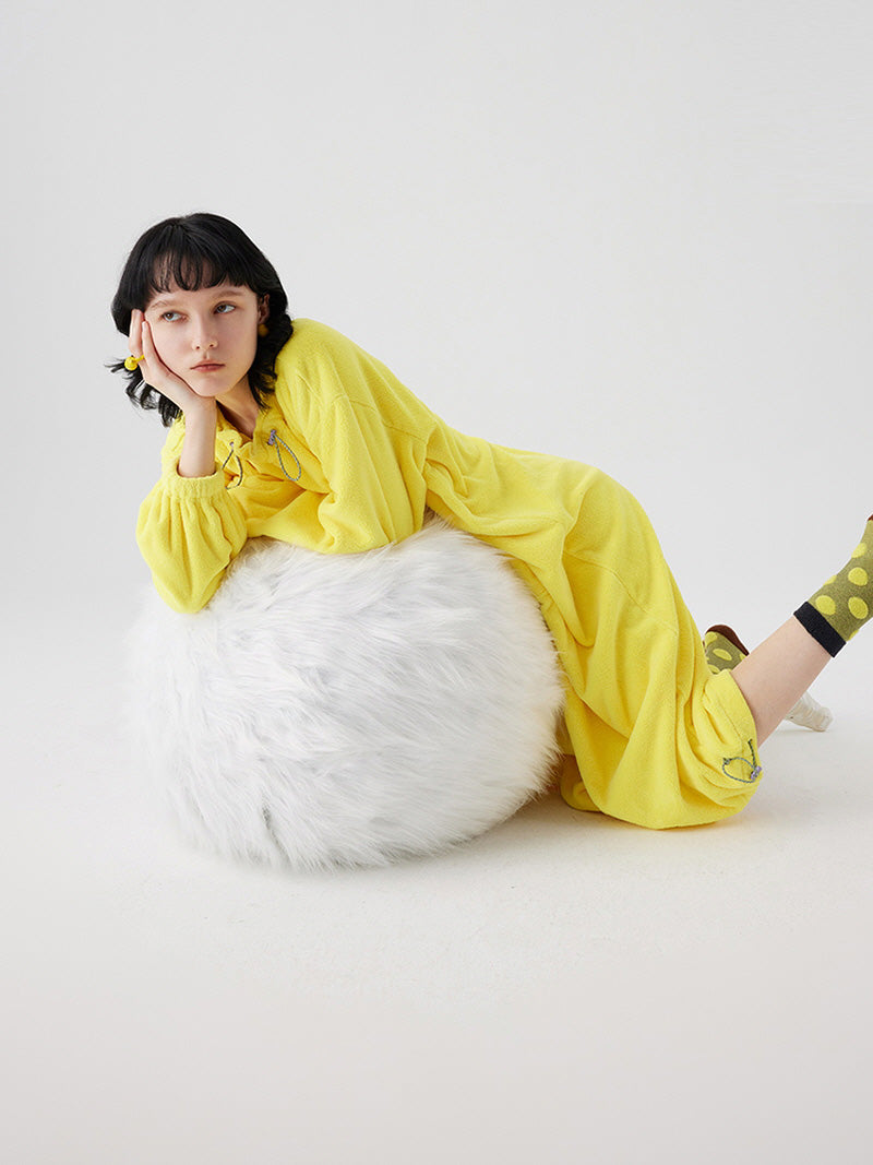 Lemon Glow Fleece Nightgown