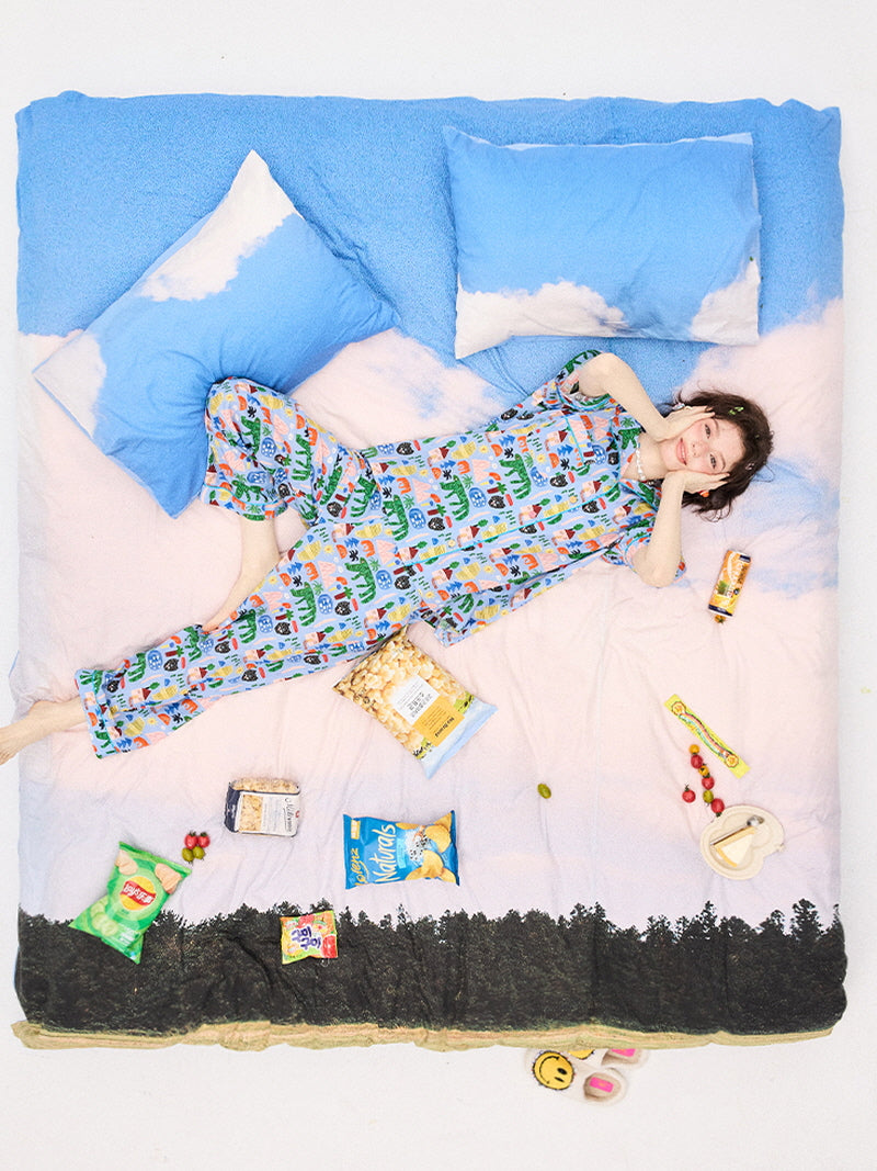 Sky Blue Jungle Print Pajama