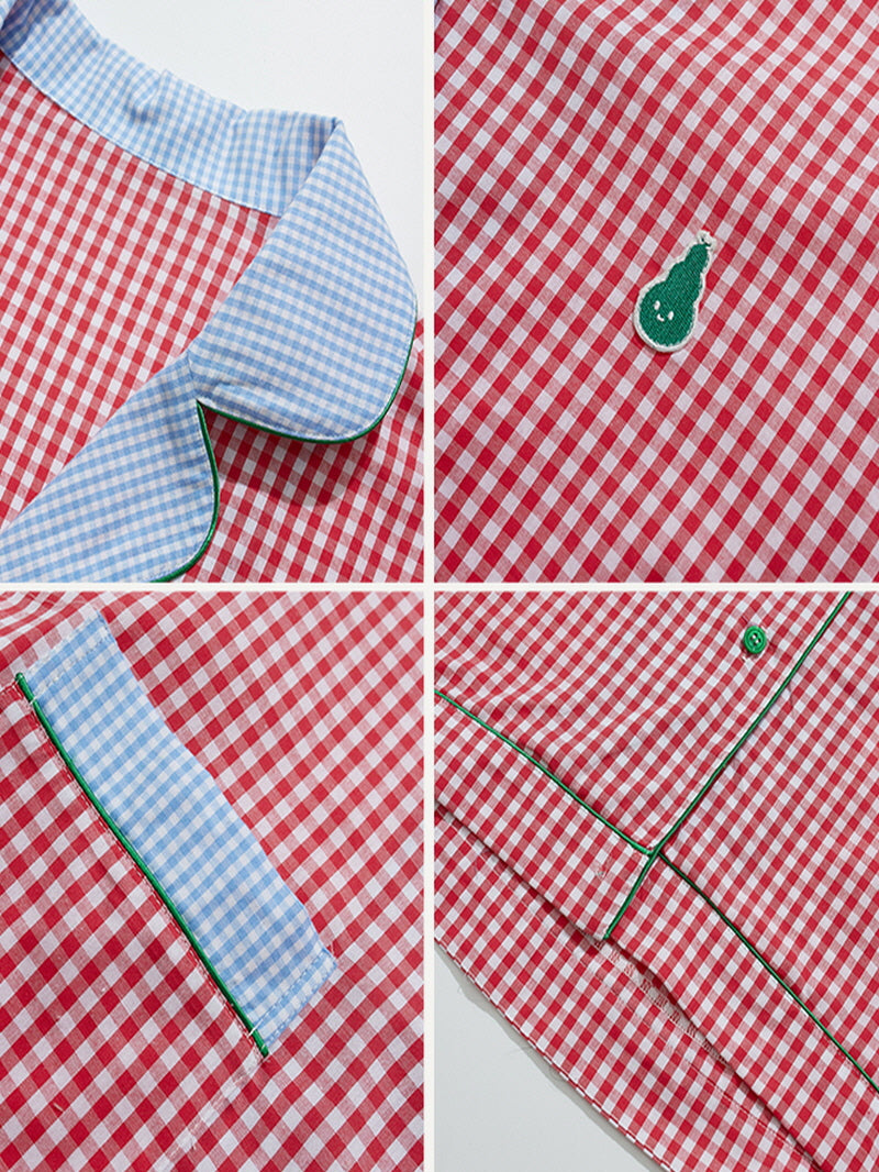 Strawberry Red Gingham Pajama