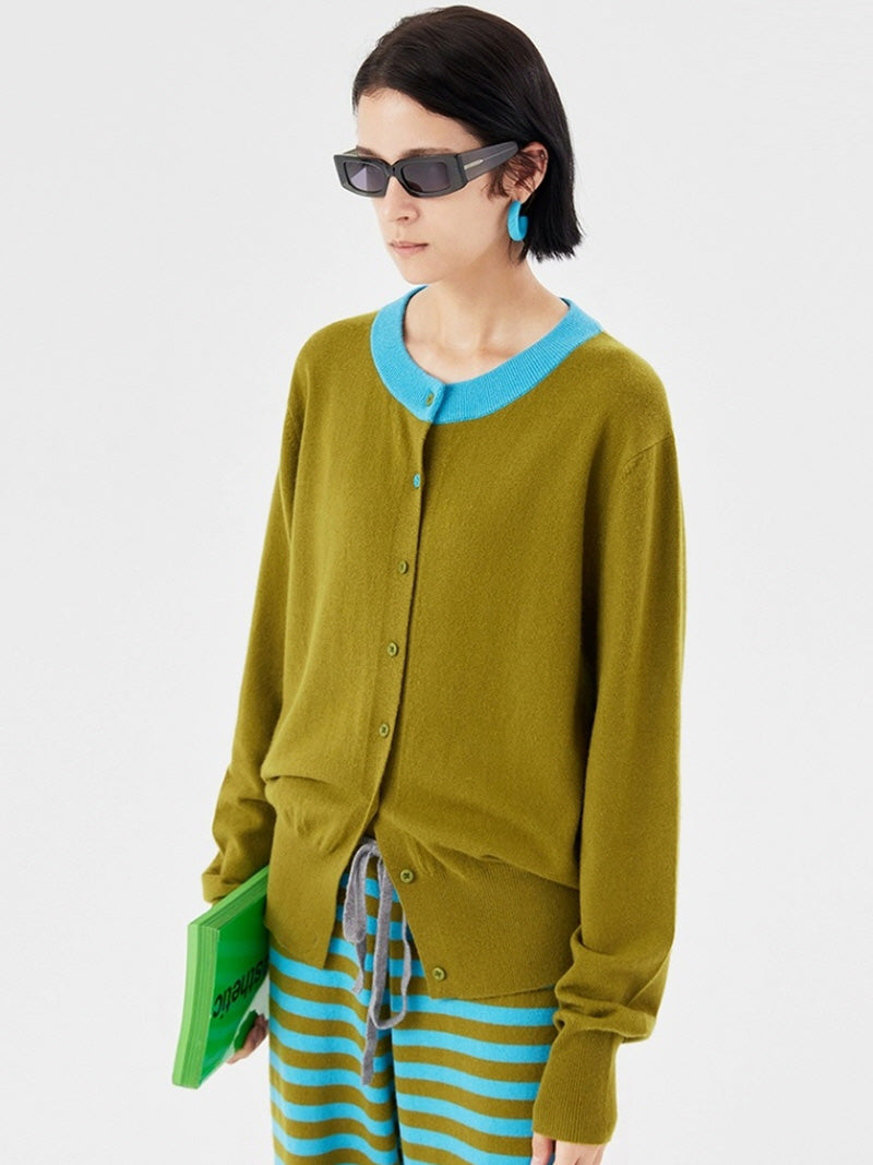 Olive Cashmere-Blend Luxe Pajama
