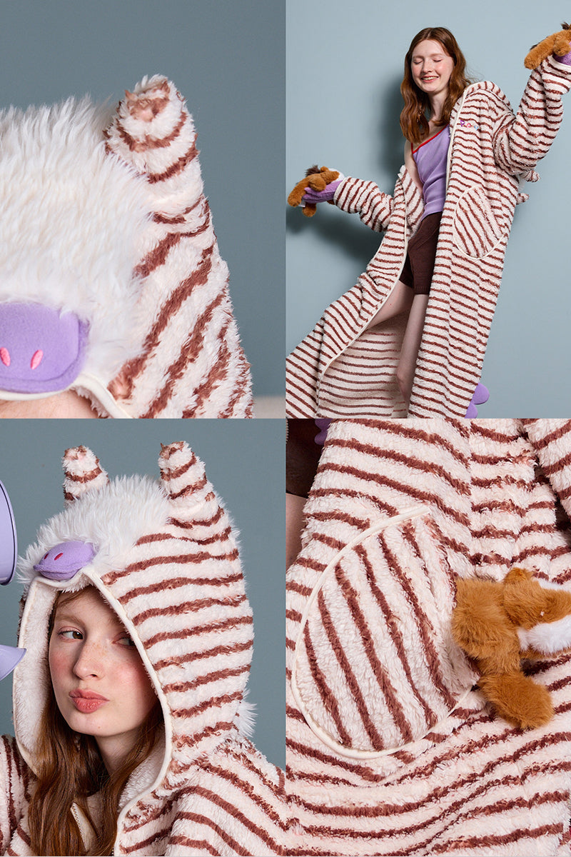Stripe Cozy Long Robe