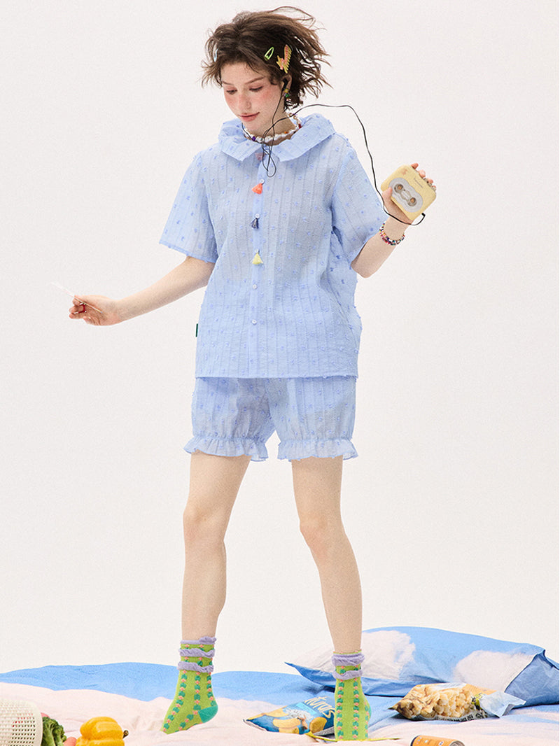 Sky Blue Ruffle Pajama