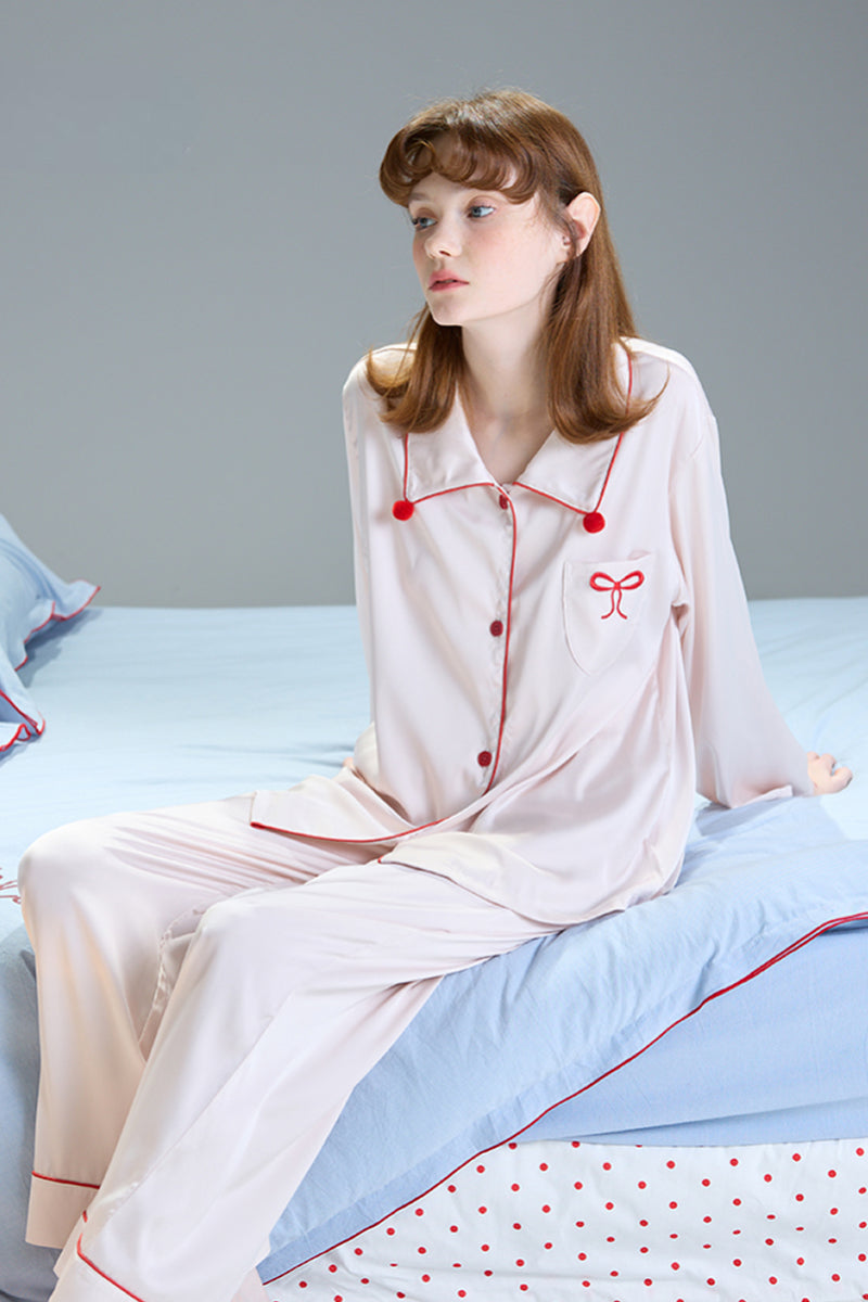 Cherry Milk Satin Pajama